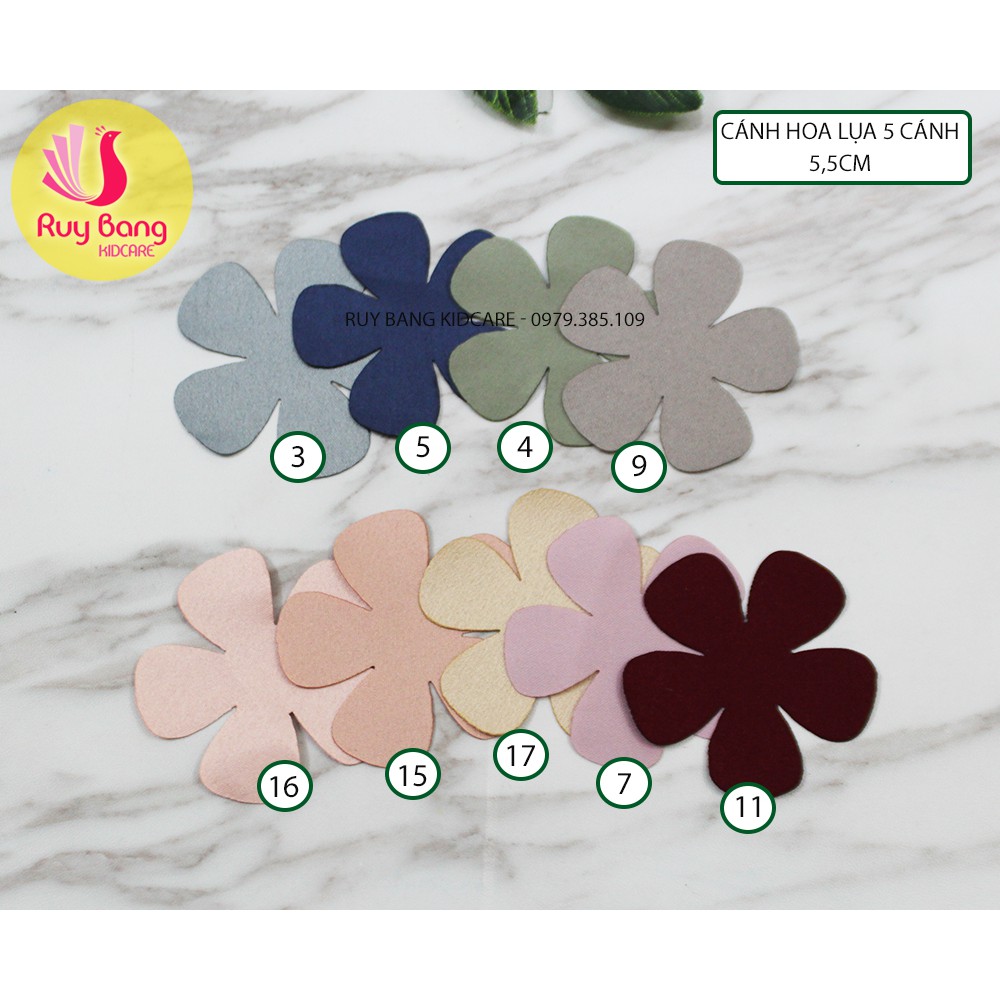 Cánh hoa vải lụa Hàn Quốc 5 cánh - nguyên liệu tự làm hoa handmade ( gói 50 cánh )