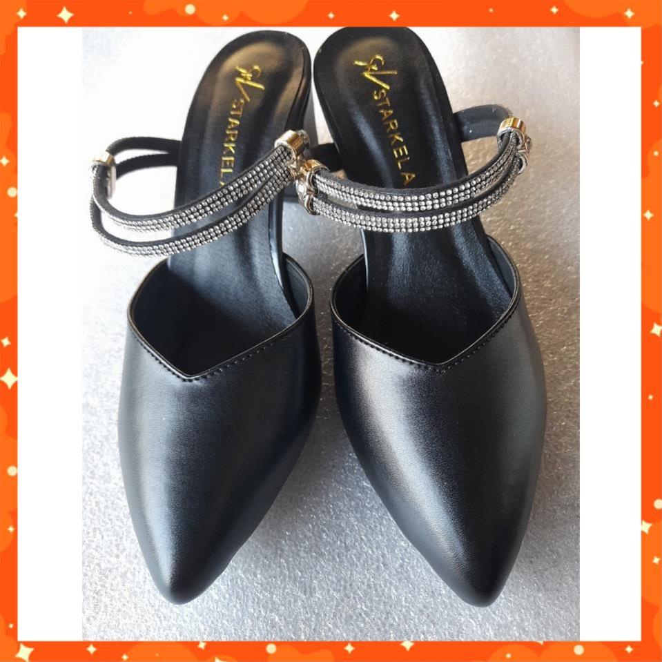 Giày Cao Gót Bít Mũi Dây Đính Đá  Mã N17 Hot