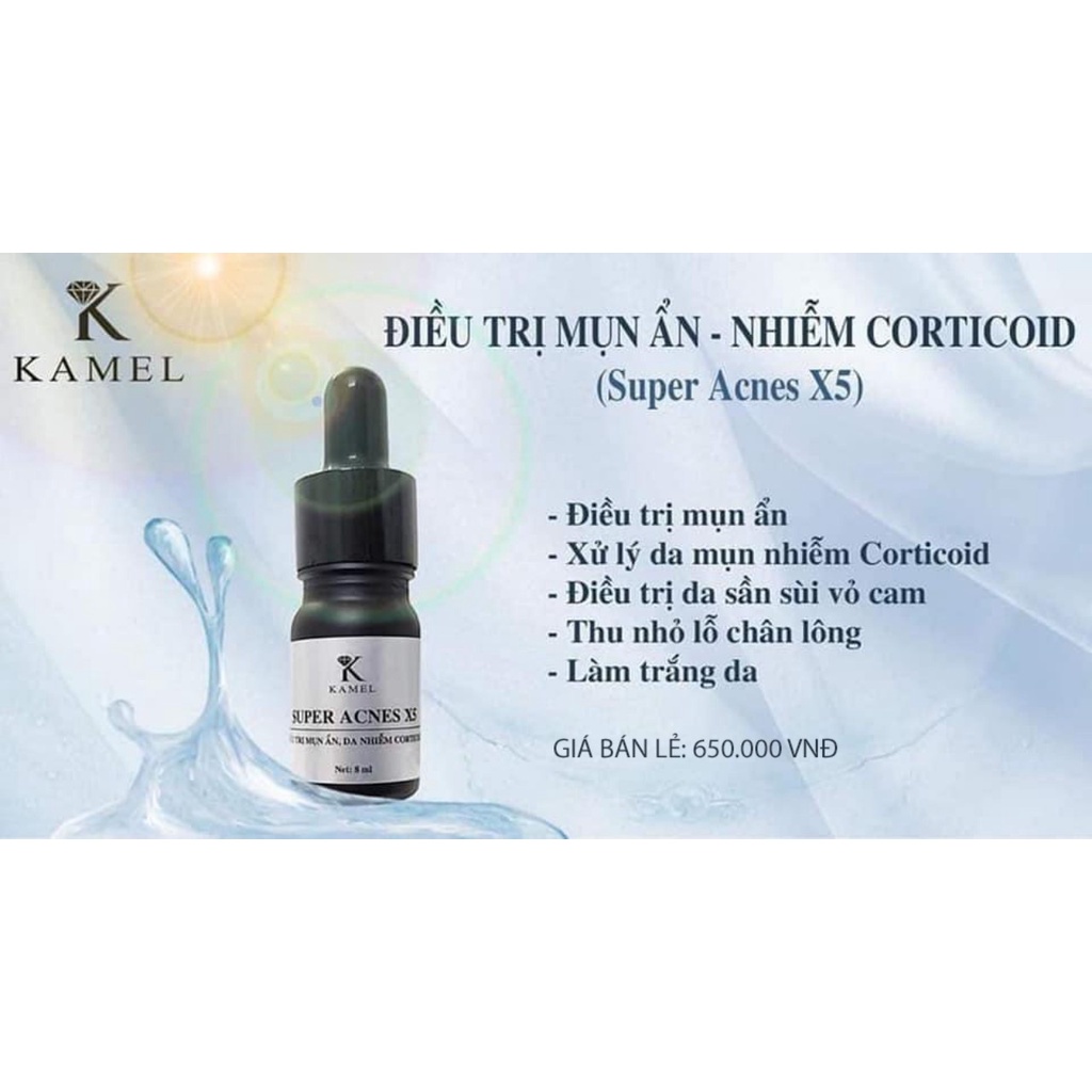 Kamel Serum Detox Acnes X5 - Loại bỏ Mụn, da sần vỏ cam, mờ thâm nám, thu nhỏ lỗ chân lông, trắng sáng