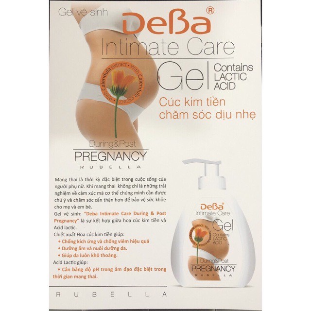 Gel vệ sinh bà bầu Deba Intimate Care 250ml - Dung dịch vệ sinh phụ nữ bà bầu Deba nhập khẩu từ Bulgaria