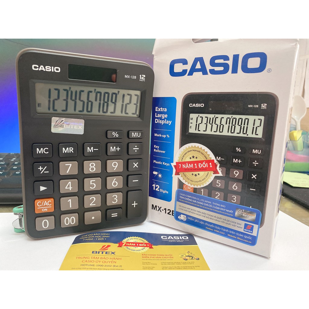Máy tính tiền Casio Mx12b chính hãng bảo hành 7 năm