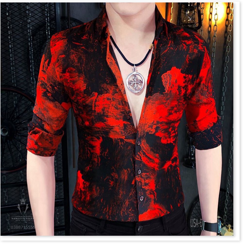 Áo sơ mi nam có cổ sơmi đôi  đẹp hàn quốc giá rẻ sơ mi loang đẹp chất TCS 3 màu