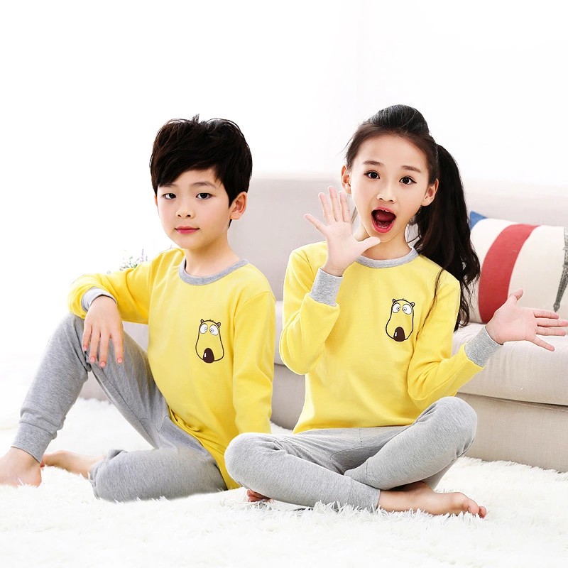 Kids Clothes 2pcs Cartoon Sleepwear 3-15Yrs Boy Girls Pajamas Soft Cotton Homewear Nightwear