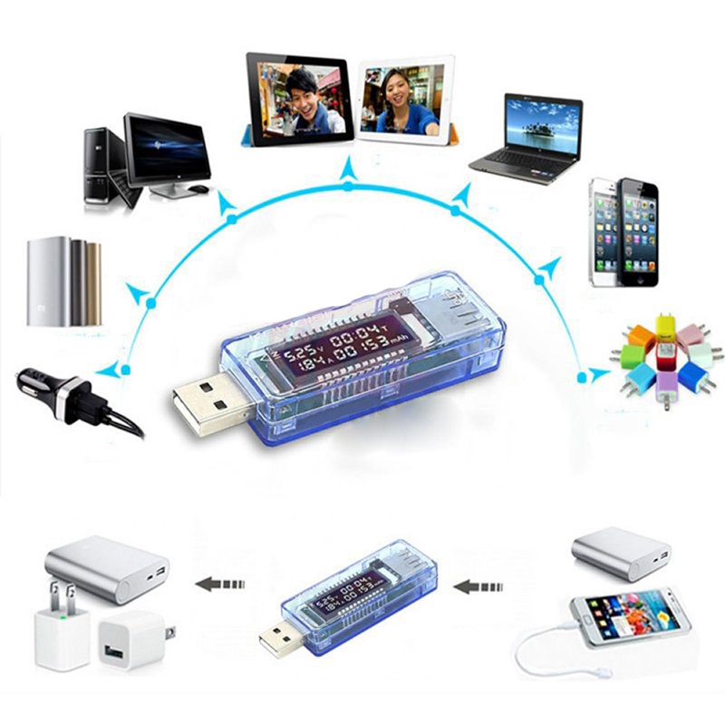 Bộ sạc USB Bác sĩ điện áp Đồng hồ đo dòng điện Vôn kế Ampe kế Thời gian làm việc Nguồn điện Máy đo dung lượng pin