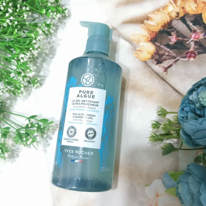 Mẫu mới Pure Algue Gel rửa mặt cấp nước 390ml Hydra vegetal Yves Rocher
