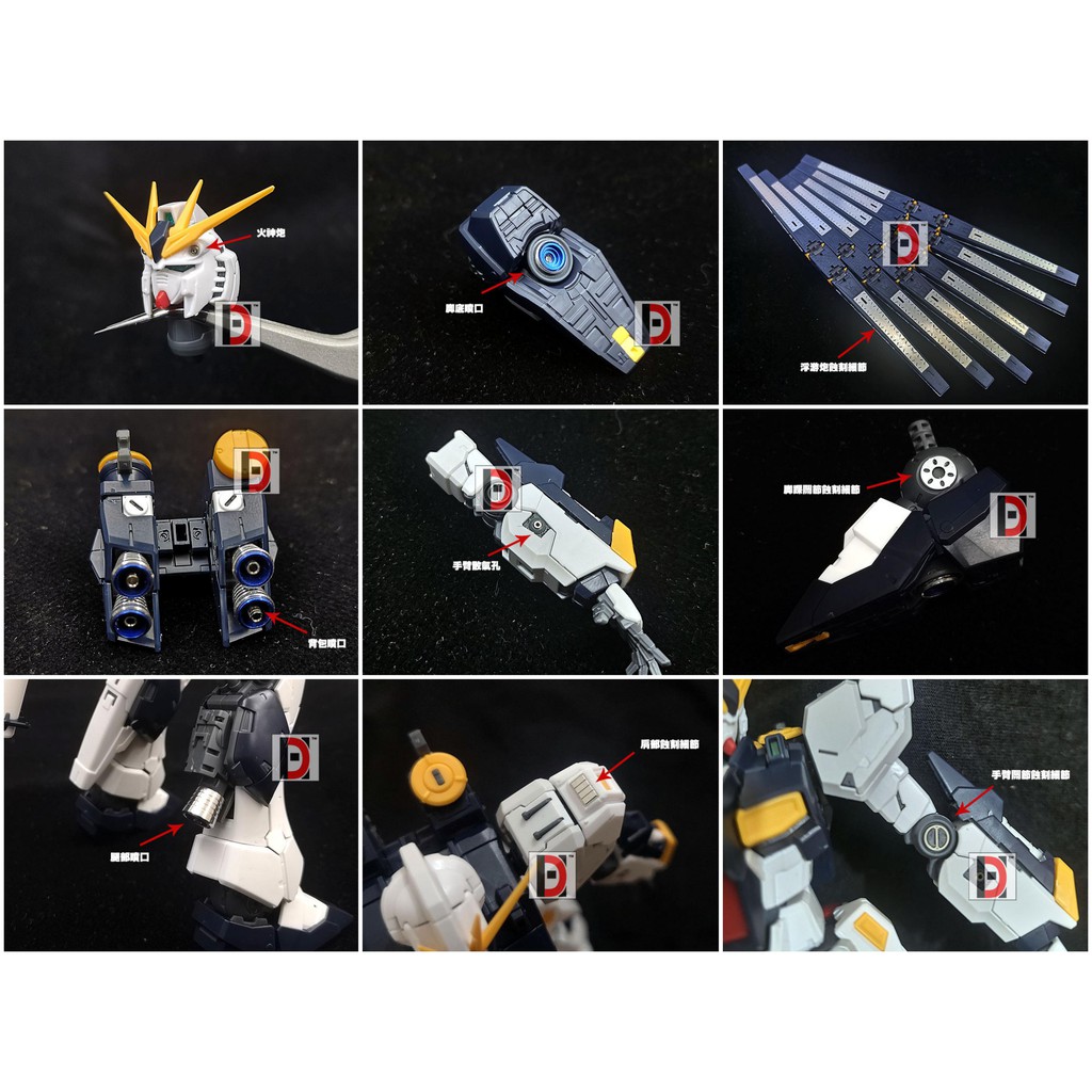 Độ mô hình gundam CUSTOM FULL SET METAL PART cho RG Sazabi Nu Unicorn Banshee Crossbone