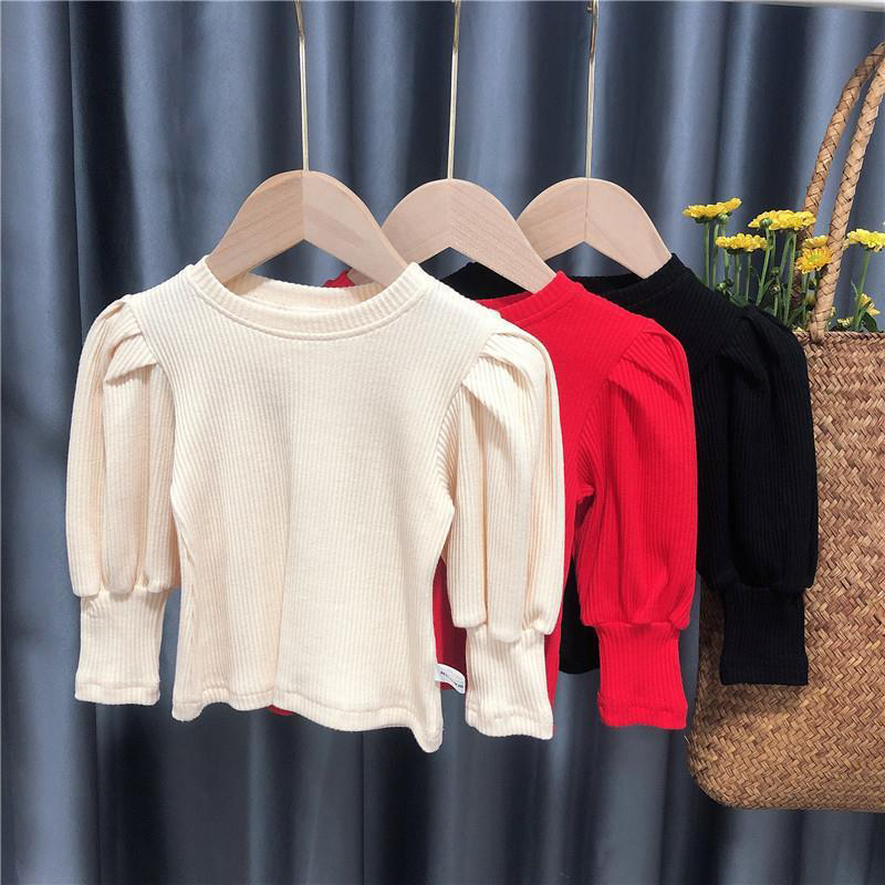 Áo Kiểu Tay Dài Thời Trang Mùa Thu Phong Cách Hàn Quốc Cho Bé Gái