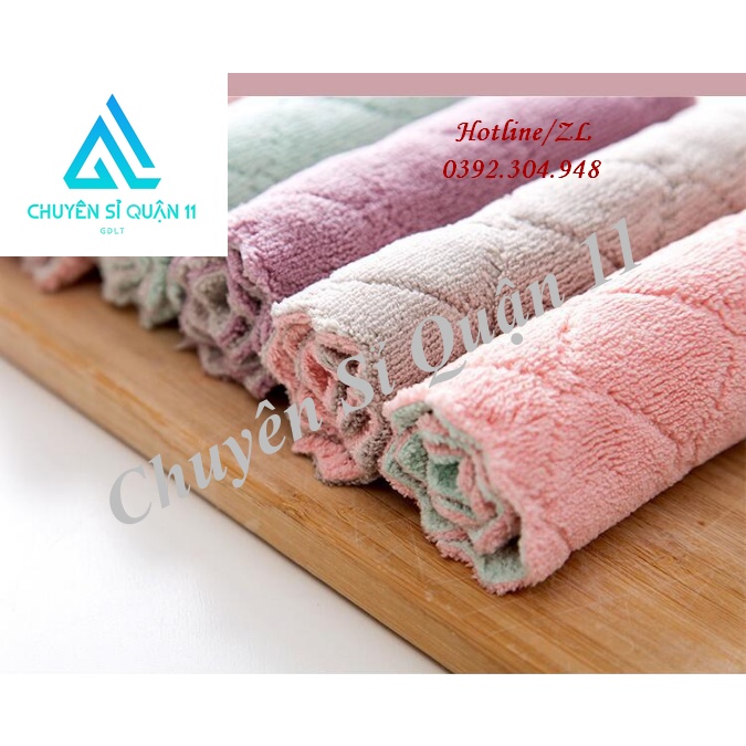 Túi10 Chiếc Khăn Lau Chén Bát Đa Năng, Khăn lau chùi nhà bếp thấm hút cực tốt