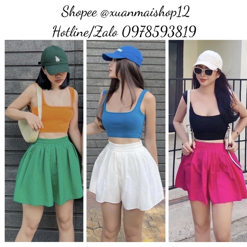 [FREESHIP - HÌNH THẬT] Set áo ba lỗ + quần đùi ống rộng lưng thun phối màu sẵn hot trend chuẩn xịn