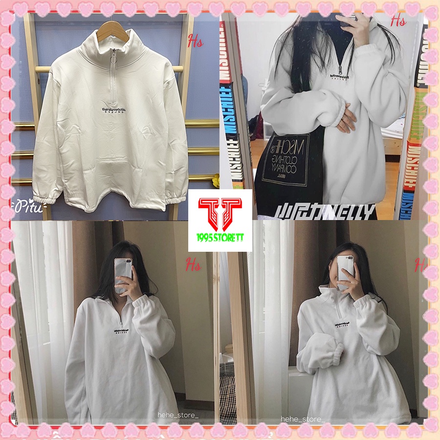 Áo Sweater Khóa Cổ In Hình Chữ Thar Chất Liệu Nỉ Mã 0593 STORE TT 1995