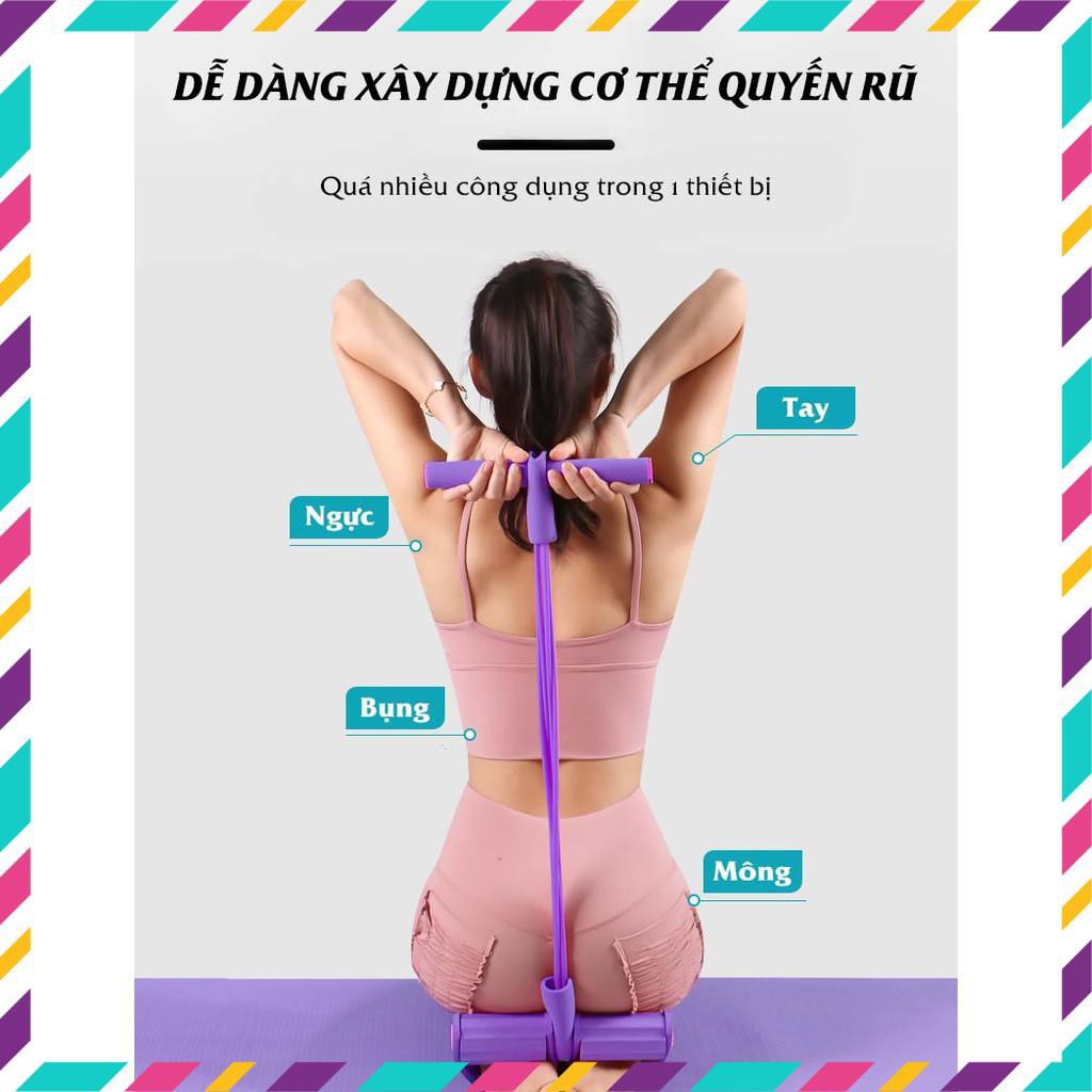 [Combo 2 Cực Sốc] Thảm Yoga Gym 6mm Cao Cấp Chống Trượt + Dây Kéo Kháng Lực 4 Dây Cao Su Tập Bụng Eo Hiệu Qủa TM08