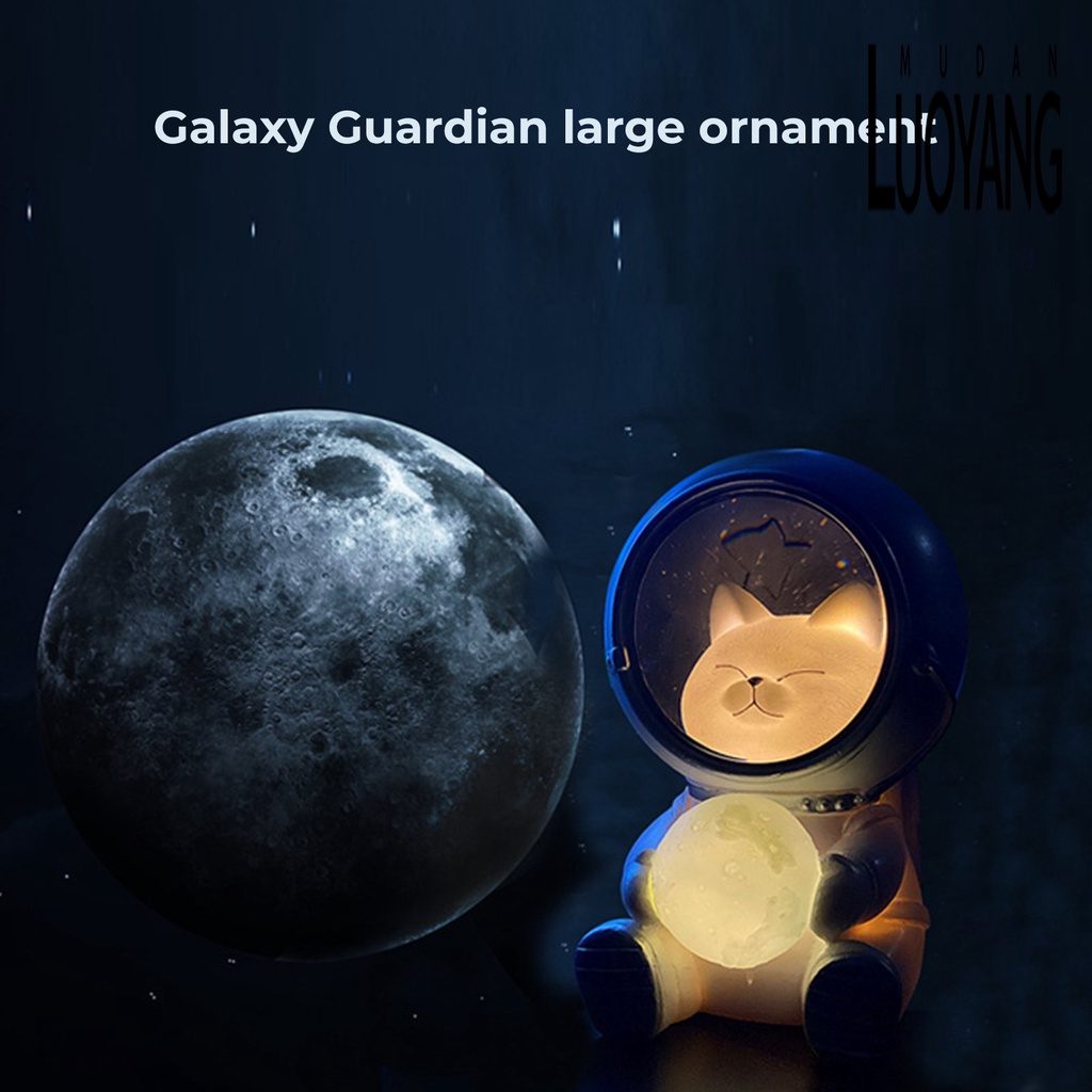 Ny-đèn Để Bàn Hình Mèo Phi Hành Gia Bằng Nhựa Resin Đáng Yêu Dành Cho Văn Phòng