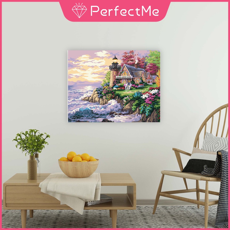 Bộ tranh sơn dầu 40x50cm tự làm họa tiết phong cảnh cảng và con thuyền độc đáo