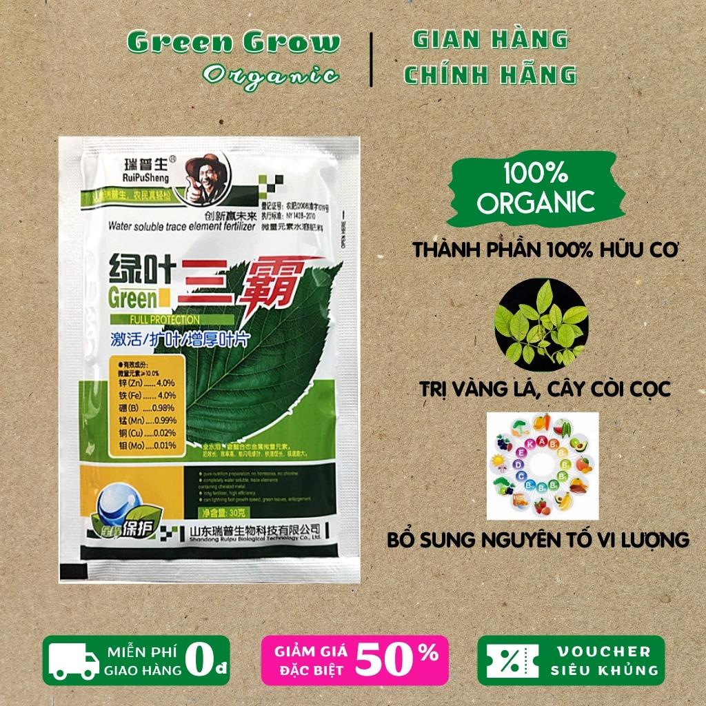 Phân bón lá trung vi lượng RuiPuSheng phân bón hữu cơ humic sinh học giảm vàng lá cây chậm phát triển MS111 GREEN GROW