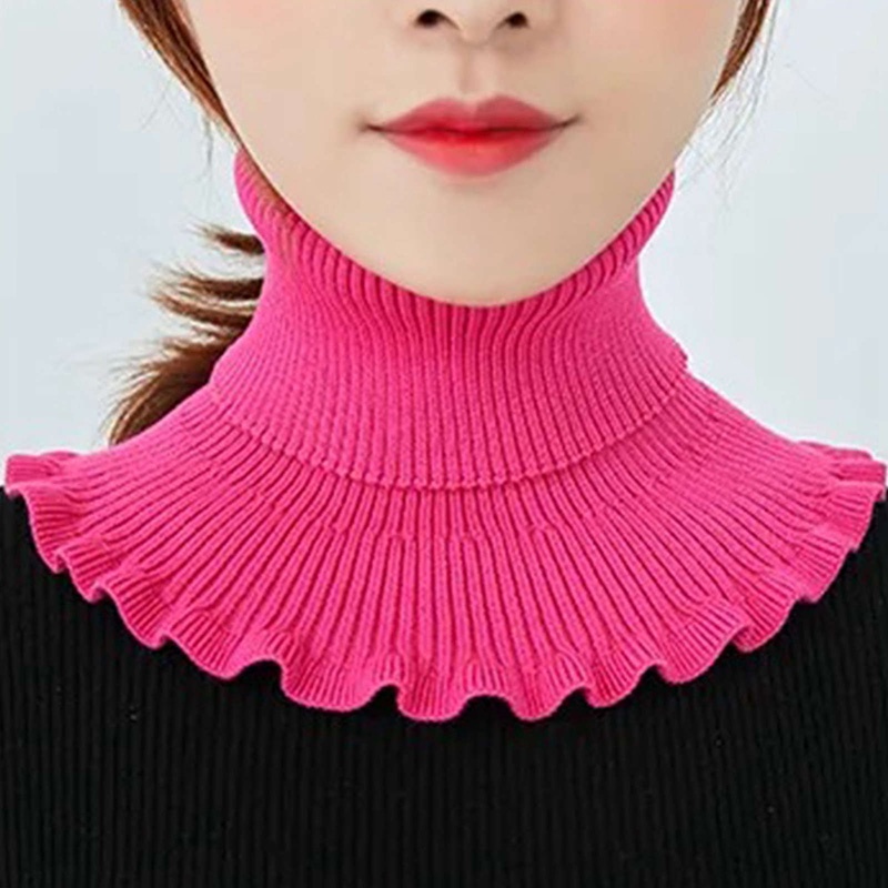 Cổ áo giả dệt kim kiểu nhún bèo thời trang mùa đông dành cho nữ