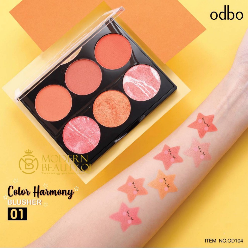 Phấn má hồng và bắt sáng 6 ô ODBO