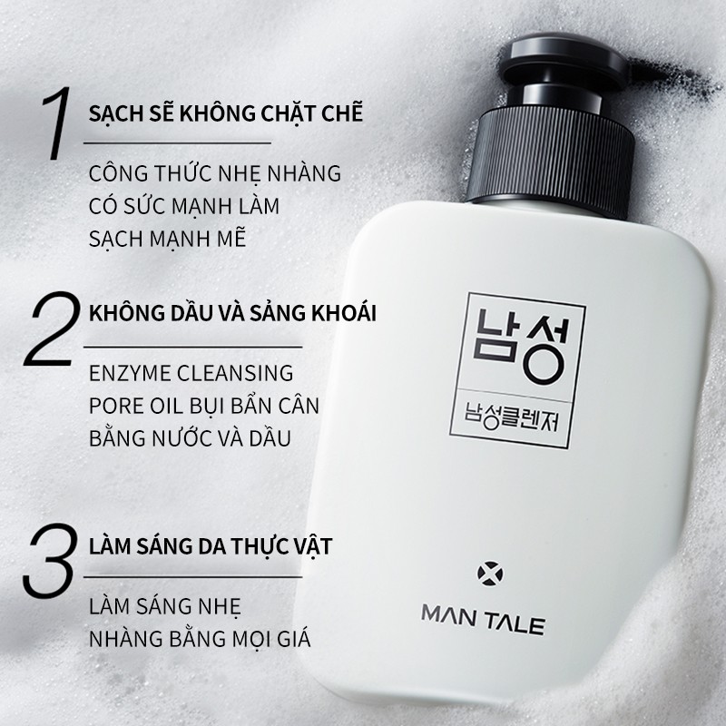 Sữa rửa mặt MAN TALE kiểm soát dầu làm sạch sâu lỗ chân lông bổ sung độ ẩm cho da 170ml | BigBuy360 - bigbuy360.vn