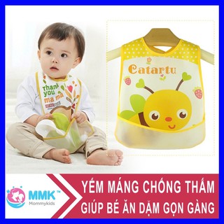 Combo 10 yếm ăn dặm nilong chống thấm cho bé