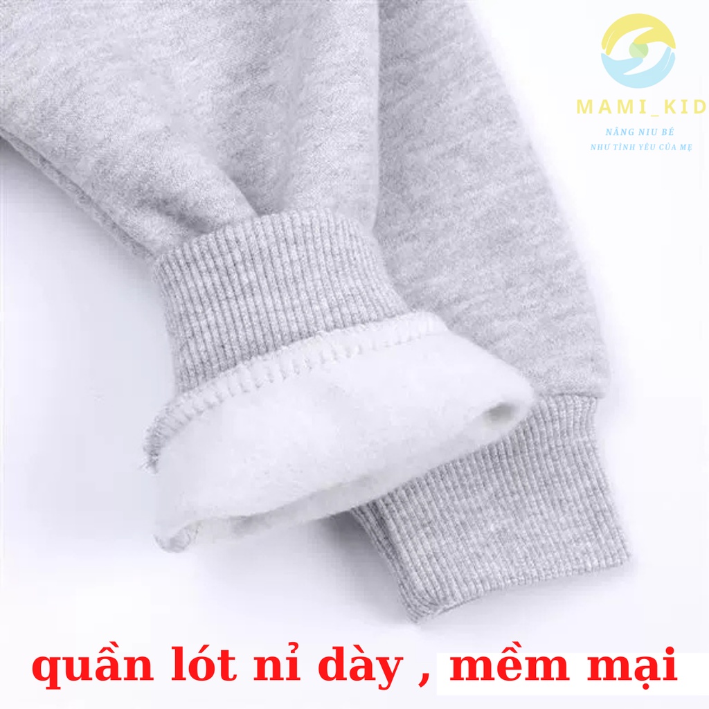 quần bé trai dáng thể thao LÓT LÔNG siêu ấm, sành điệu 9-36kg Mamikid