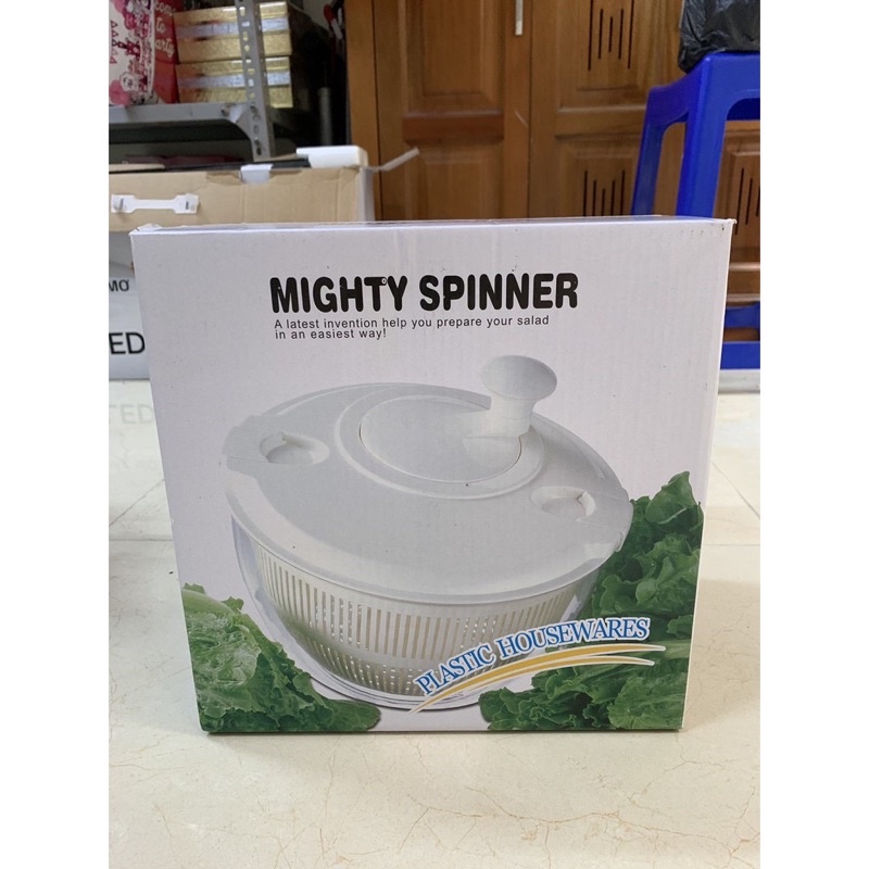 Rổ quay rau sống, quay thực phẩm cỡ to Mighty spinner, ráo nước mà rau k bị nát loại dày đẹp, thực phẩm tươi lâu hơn