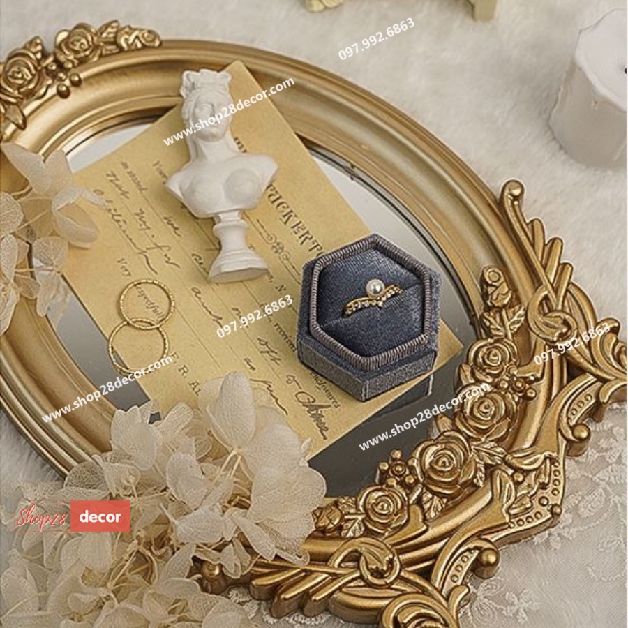 Khay gương Ovan trang trí chụp ảnh - Shop28Decor.com