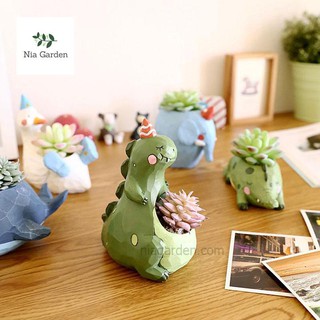 Chậu trồng cây hình thú - khủng long bụng phệ