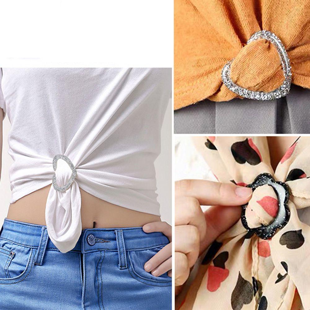 Kẹp Khăn Choàng Hình Tròn Họa Tiết Trái Tim Đơn Giản Thời Trang