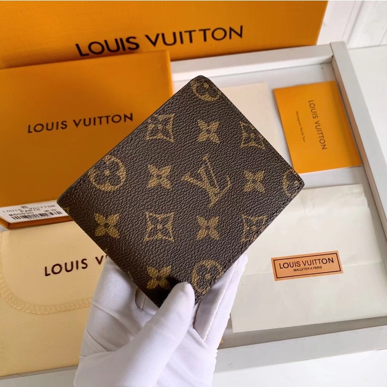 Sẵn sàng giao hàng Louis Vuitton LV dành cho nam, ví đựng album ngắn bên trong có hộp M60930