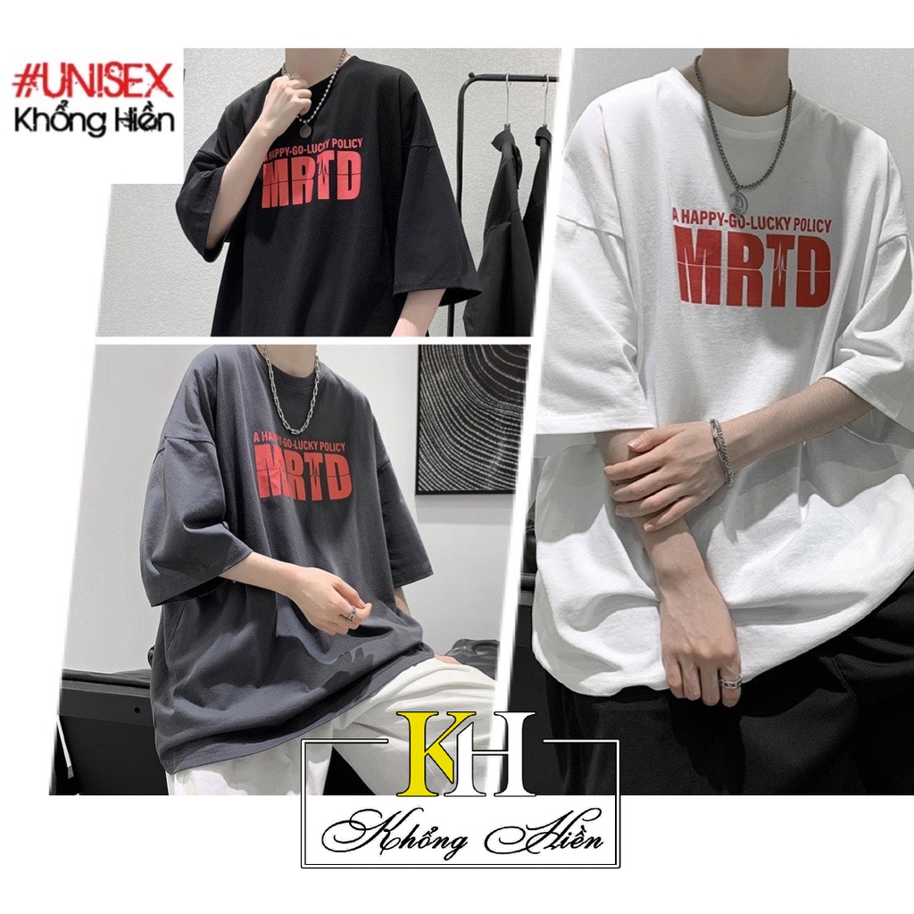 [Mã FAMARAL1 giảm 10K đơn 50K] Áo phông Áo thun unisex from rộng cổ tròn tay lỡ freesize 38-70kg MRTD