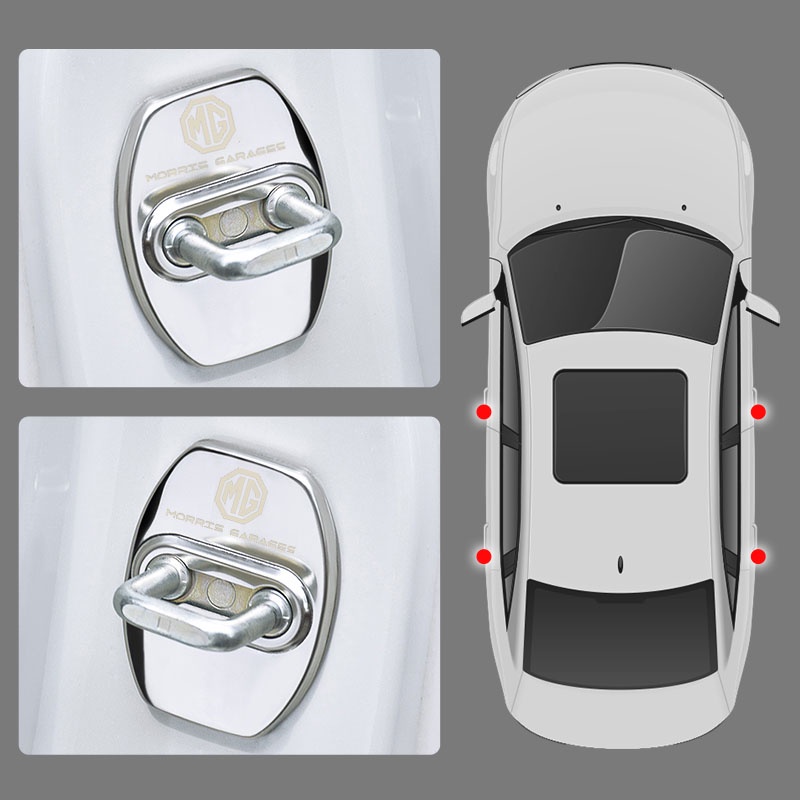 Bộ 4 Miếng Dán Kim Loại Trang Trí Khóa Cửa Xe Hơi ZS GS HS EZS MG5 MG GT MG6 MG7