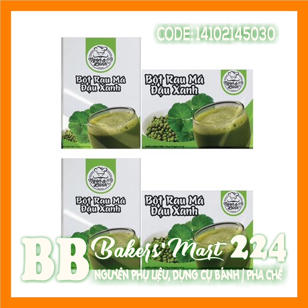 Bột RAU MÁ ĐẬU XANH Ngon Lành - HỘP 170gr (10 gói x 17gr)