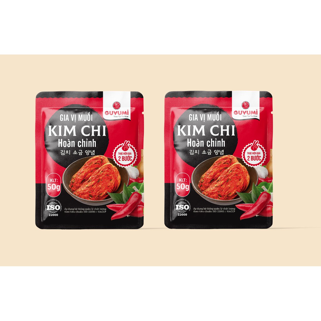 Gia vị muối kim chi hoàn chỉnh GUYUMI, Bột gia vị làm kimchi hàn quốc ngon KLT 50G