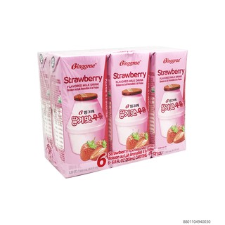 [BINGGRAE] SỮA DÂU HÀN QUỐC 200ML - [빙그레] 딸기맛 우유 200ML
