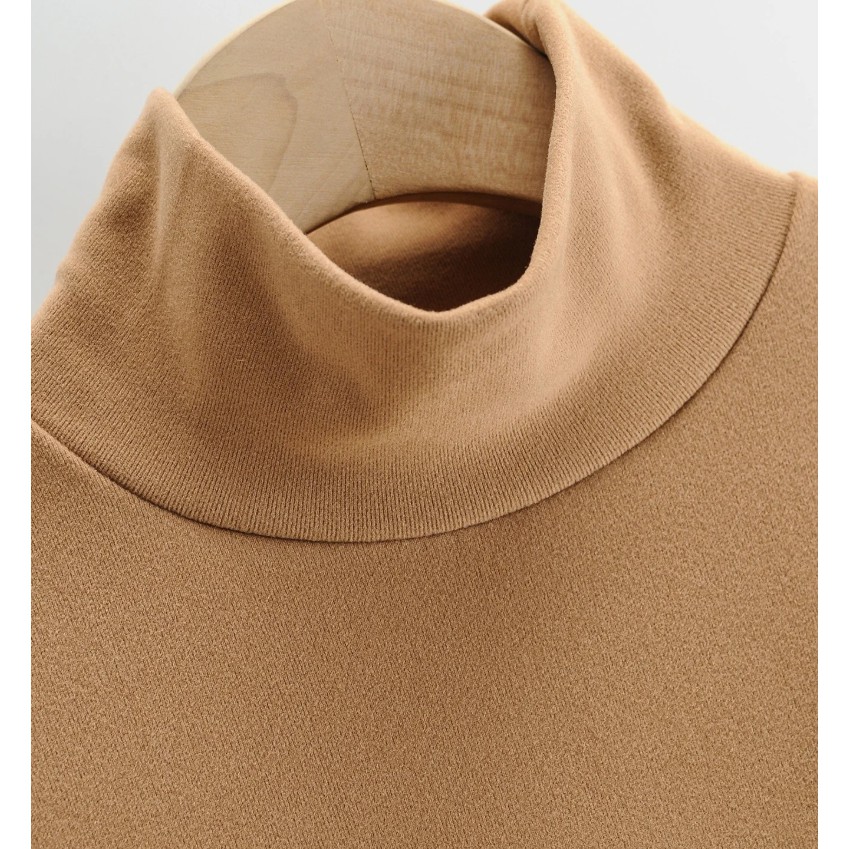 Đầm Dài Qua Gối Tay Dài Cổ Cao Dáng Ôm Thời Trang Thu Đông Cho Nữ