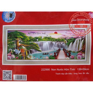 Tranh thêu chữ thập đồng hồ 222688 và bình hoa A1157