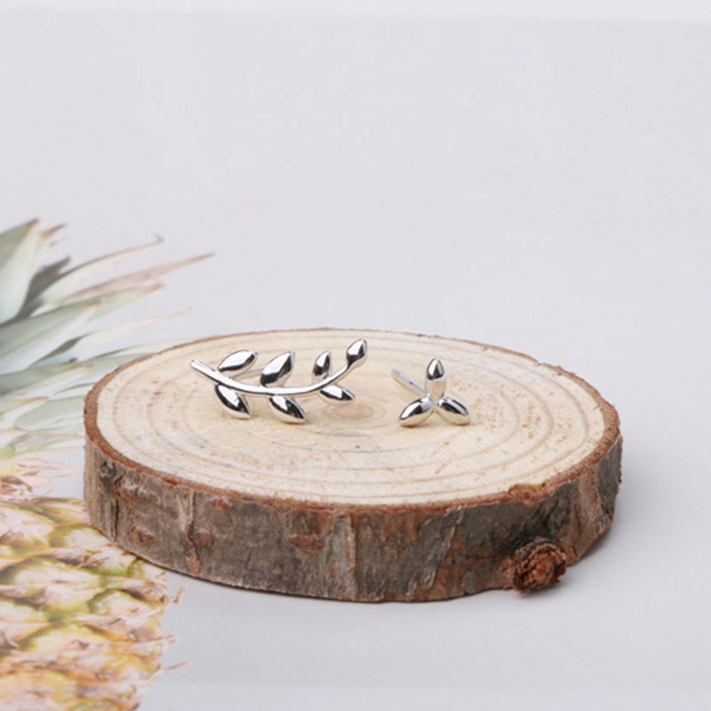 Đôi Bông Tai Hình Lá Olive Bạc 925 Thời Trang