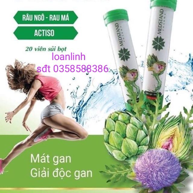 Viên sủi Actiso râu ngô - rau má tuyp 20 viên | BigBuy360 - bigbuy360.vn