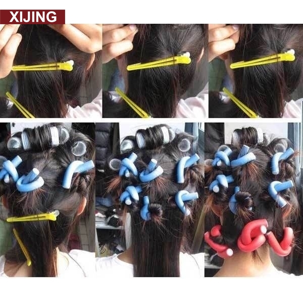 (Hàng Mới Về) Set 10 Dụng Cụ Tạo Kiểu Tóc Xoăn Diy Màu Sắc Ngẫu Nhiên