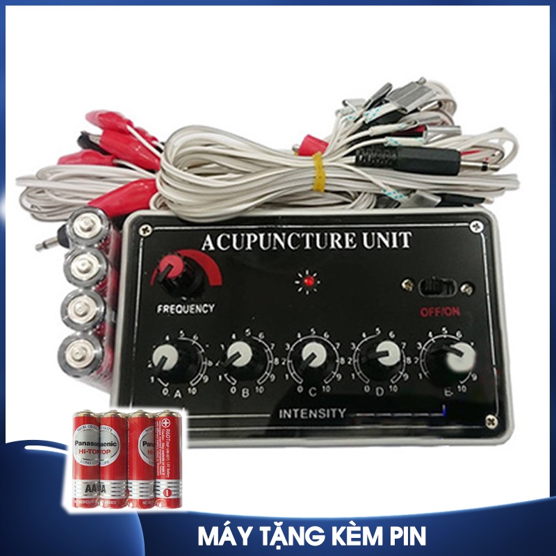 Máy châm cứu điện châm 12 16 20 kim tặng kèm Pin AA