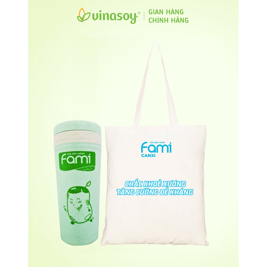 [GIFT] Túi Tote canvas Fami Canxi &amp; Bình nước 330mL