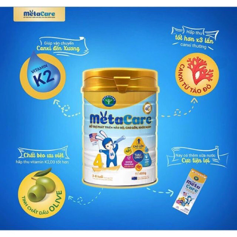 Combo 12lon sữa Metacare số 3 và 4 900g