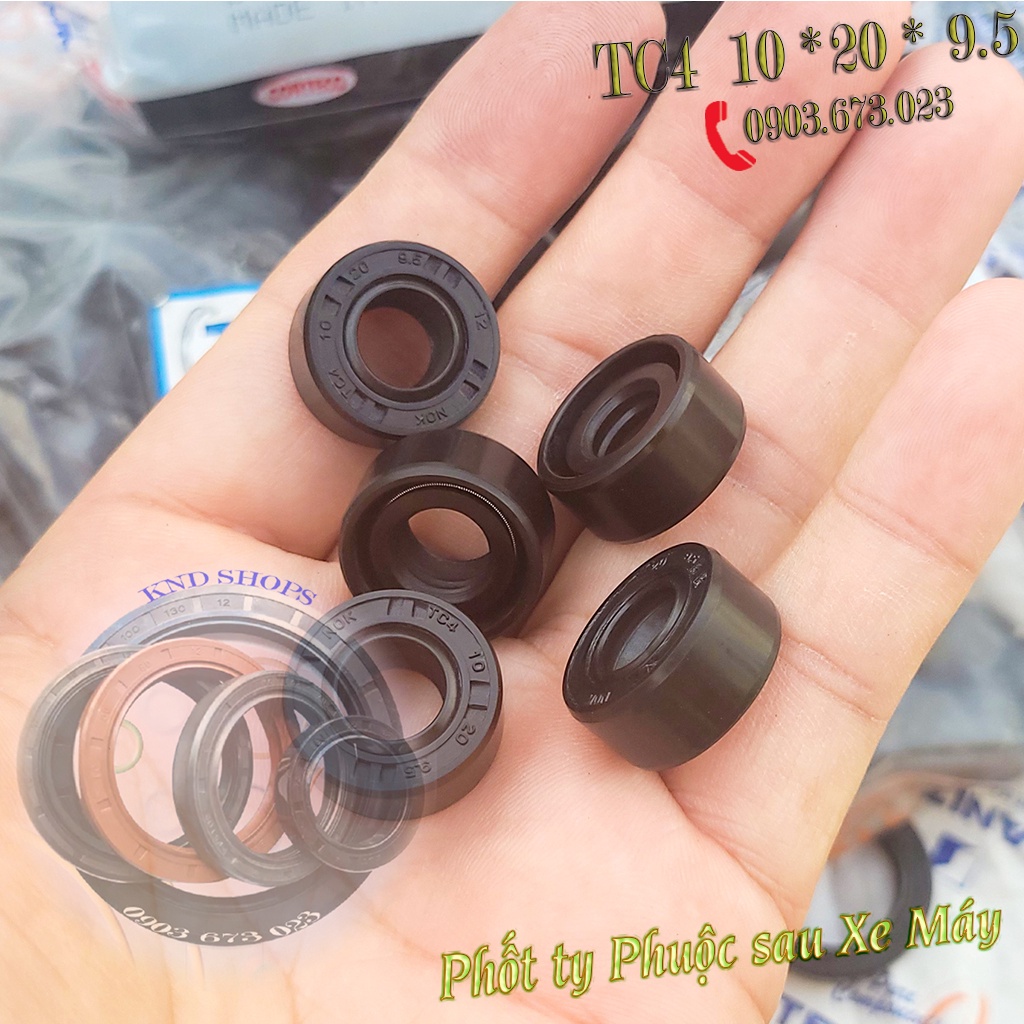Phốt dầu ty phuộc sau xe máy TC4 8*22*10,...Phốt cao su chặn nhớt loại vòng đệm 1 lò xo TC4 10*20*9.5 | KND Shops