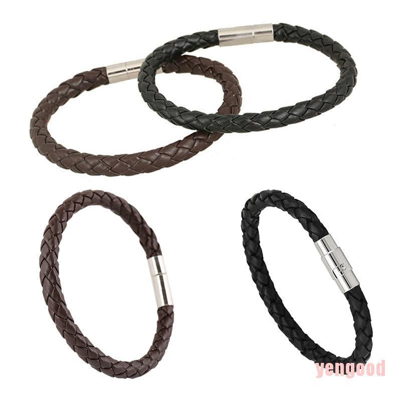 Vòng Tay Nam Châm Đen Bằng Thép Không Gỉ Thời Trang Cho Nam Nữ