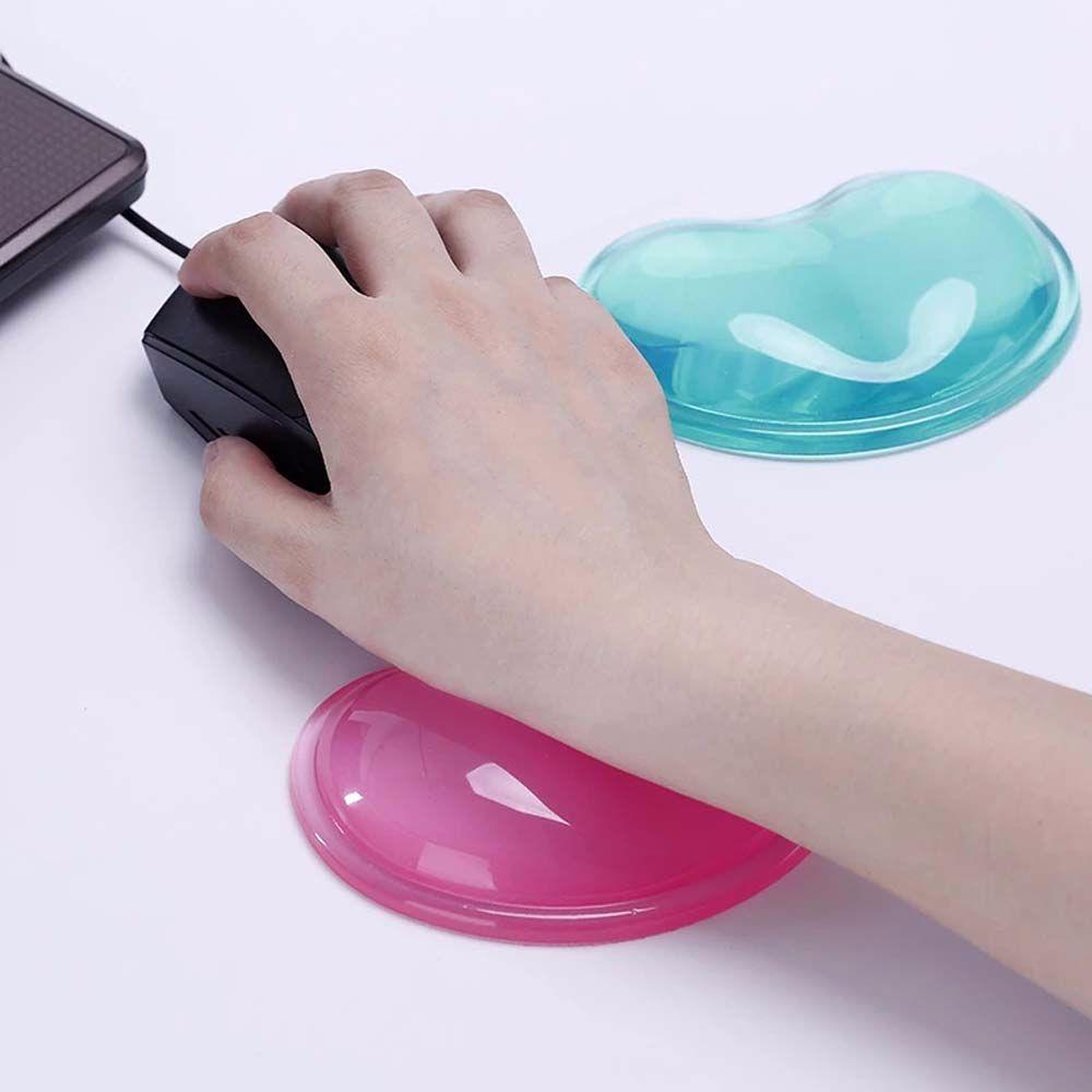 Miếng Lót Chuột Máy Tính Bằng Silicon Gel Màu Đen Hình Trái Tim 3D Có Đệm Cổ Tay Thời Trang