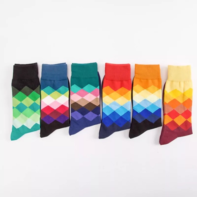 Tất quả trám 10 màu hoạ tiết happy socks