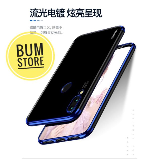 Huawei Nova 3e - Ốp Dẻo Trong Viền Màu