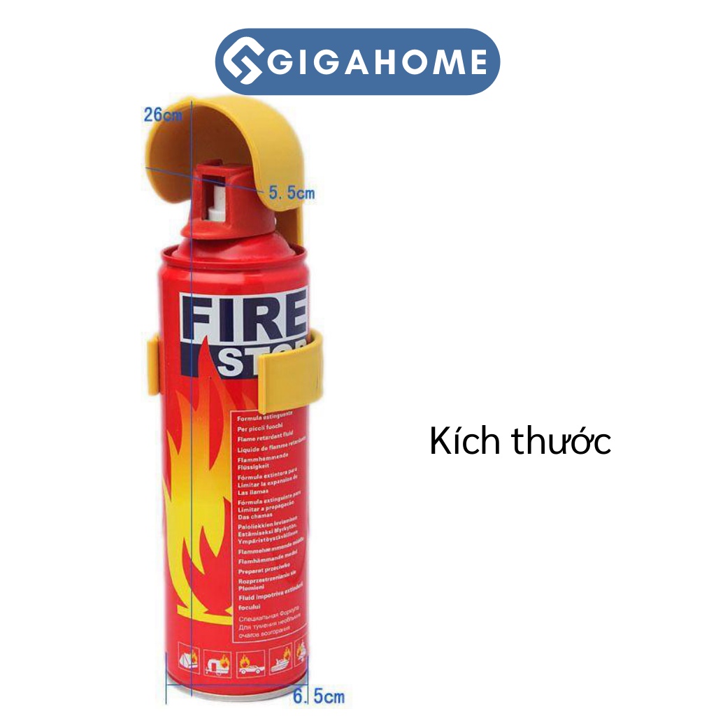 Bình Cứu Hỏa Mini Dạng Xịt GIGAHOME Dùng Cho Nhà Cửa, Xe Hơi 500ml 5404