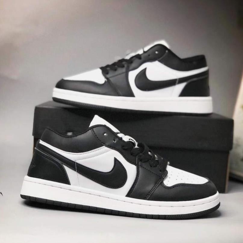 Giày Sneaker Nam Nữ Đen Trắng, Giày Nike Air Jordan 1 JD 1 Panda Cổ Thấp Cao Cấp 2021 -hsfd*