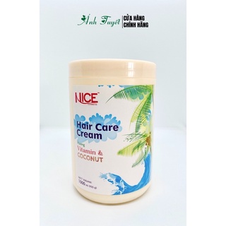 Hấp dầu (kem ủ tóc) mềm mượt, phục hồi khô xơ, hư tổn Vitamin & Coconut (Hương Dừa) NICE Hair Care Cream 1000ml
