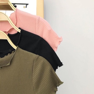Áo croptop nữ chất thun gân form ôm